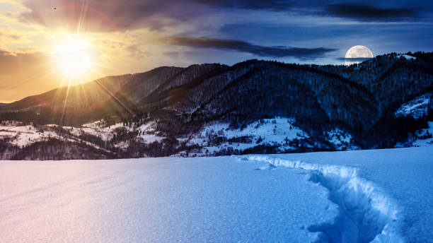 istock mountainous winter landscape in morning light 1854591452