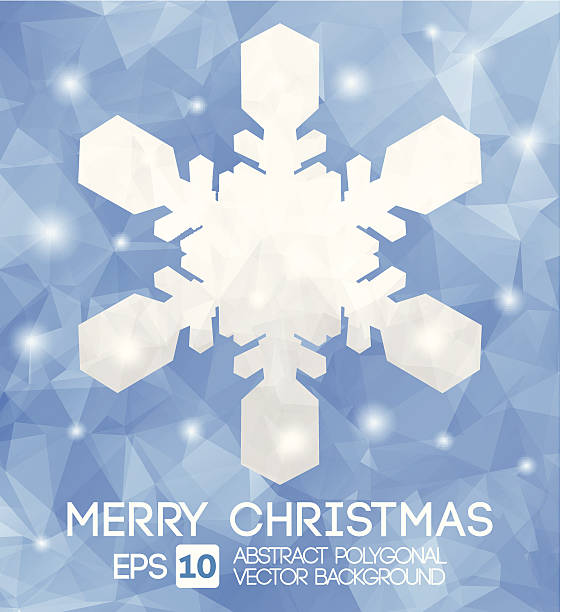 Snow fake christmas greeting card. Polygonal Illustration vector art illustration