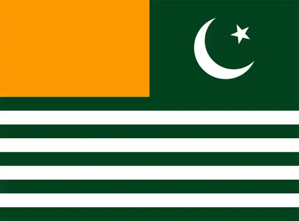 Vector illustration of Azad Jammu and Kashmir flag. Official colors. Correct proportion