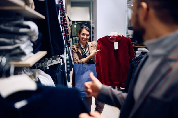 istock Look dear, this sweater is just perfect for you! 1854618367