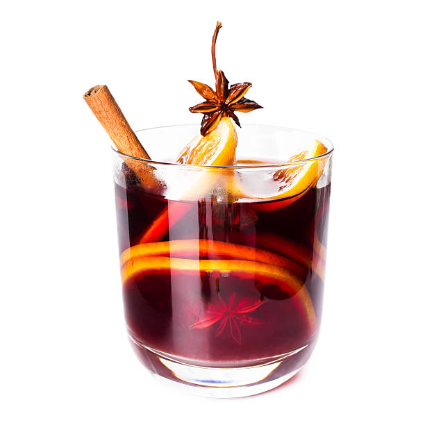 gorący czerwony grzane wino na zimowe i świąteczne z orange - mulled wine christmas tea heat zdjęcia i obrazy z banku zdjęć