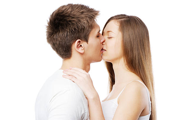 istock Young couple isolated on white background 185463922