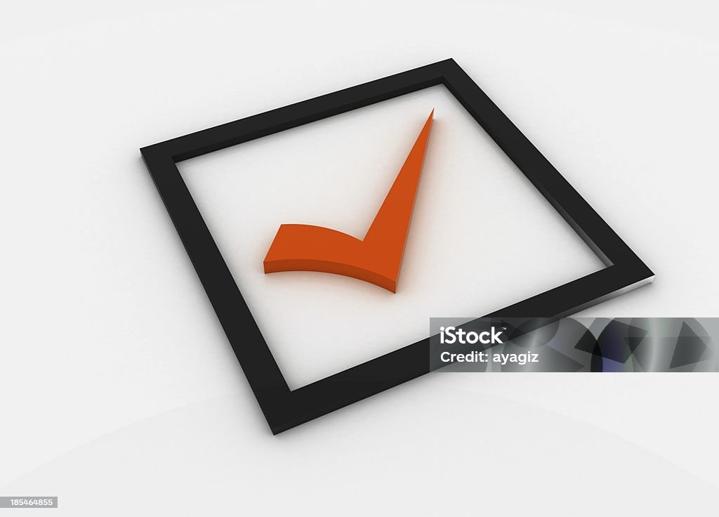 Orange checkmark Agreement Stock Photo