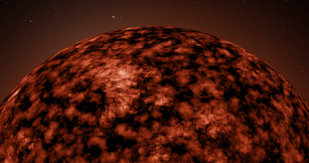 istock Close-up, the dark surface of the red planet, which is getting brighter. Abstraction, background. 1854657070