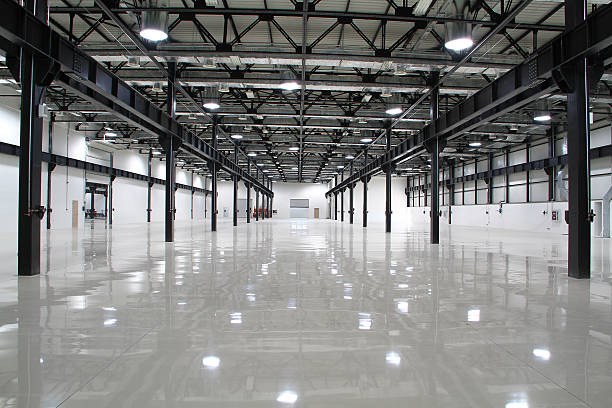 Clean and empty room of modern factory