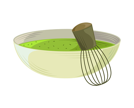 matcha and wisk vector isolated