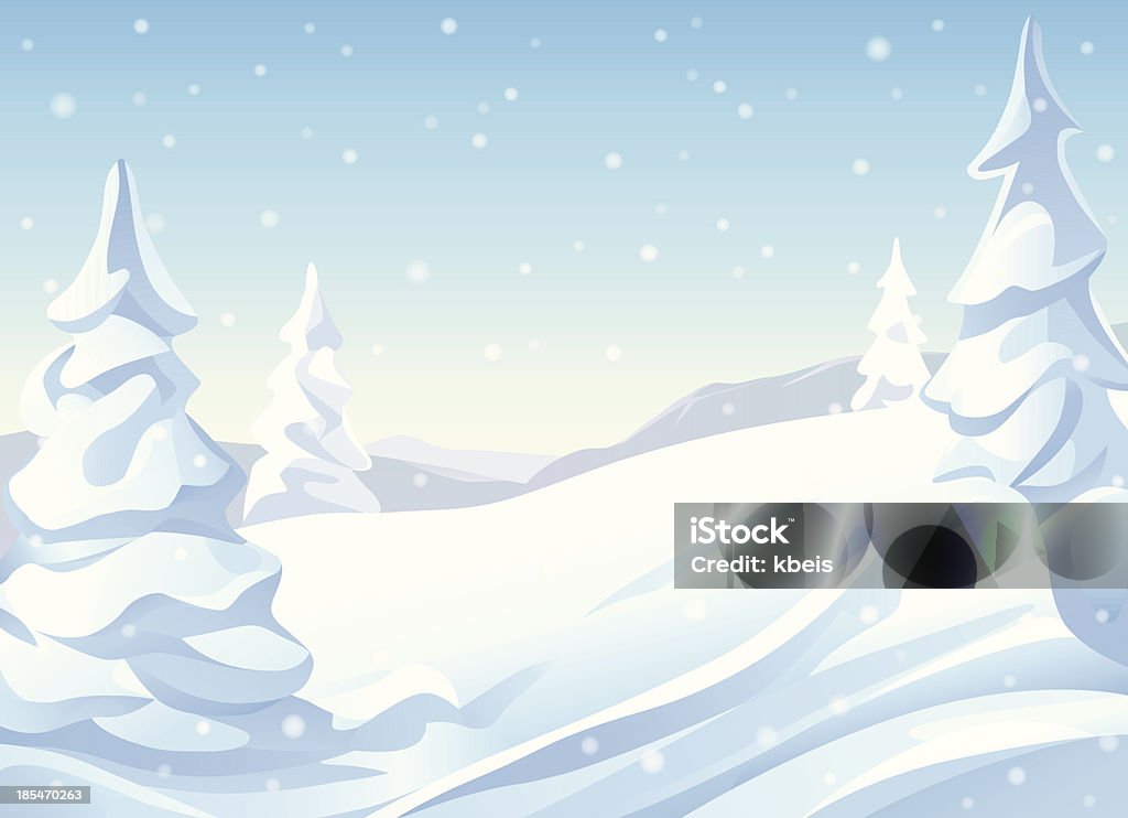 Snowy Hills llustration of a snowy winter landscape. EPS 10, image contains transparencies. Snow stock vector