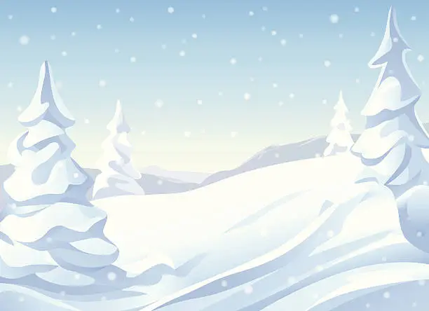Vector illustration of Snowy Hills
