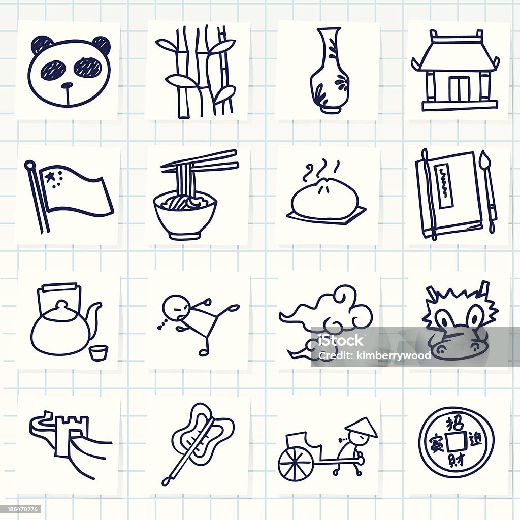 Chinese Icon Vector File of Doodle Chinese Bicycle stock vector