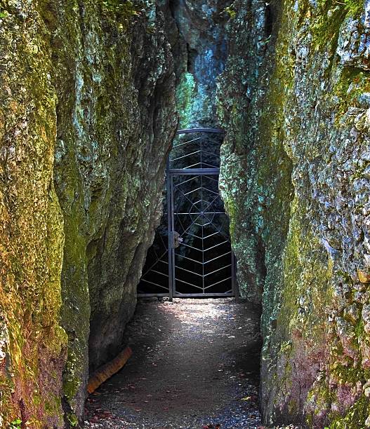 istock Mysterious entrance to cave 185471443