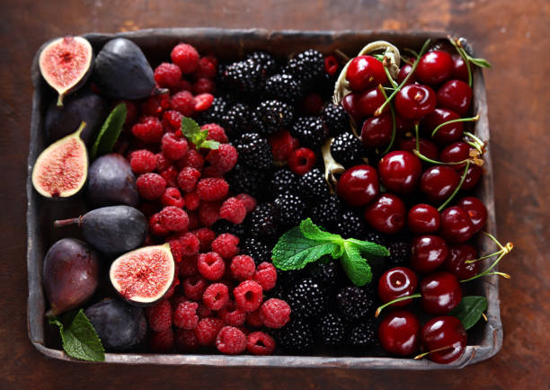 assorted organic fresh berries for a healthy diet