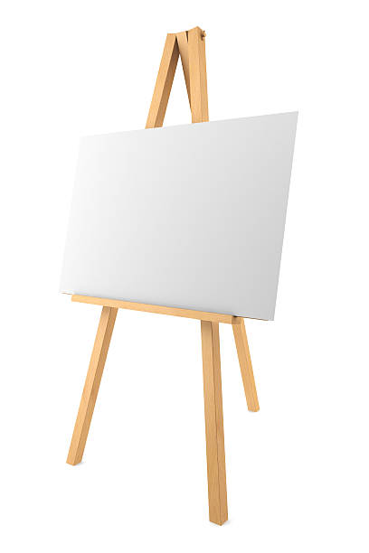 istock wooden easel with blank canvas isolated on white background 185473570