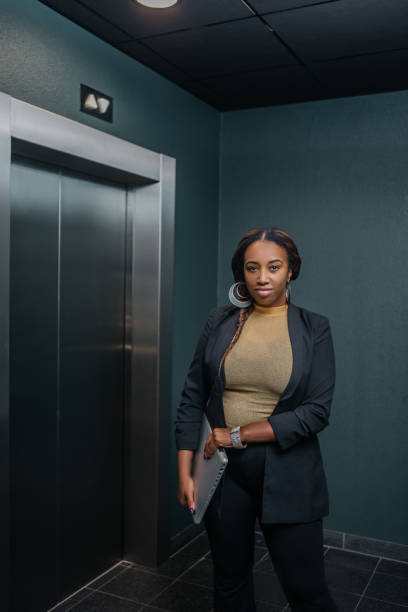 istock Black woman in a modern office 1854754427