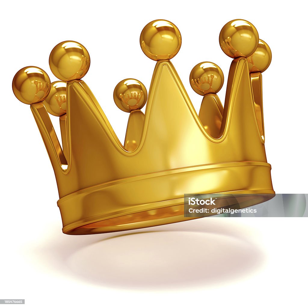 3d golden crown on white background Three Dimensional Stock Photo