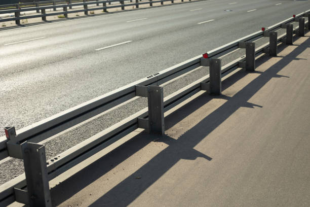 istock Bumper on the highway. An empty road. Track details. Highwayside. 1854773808