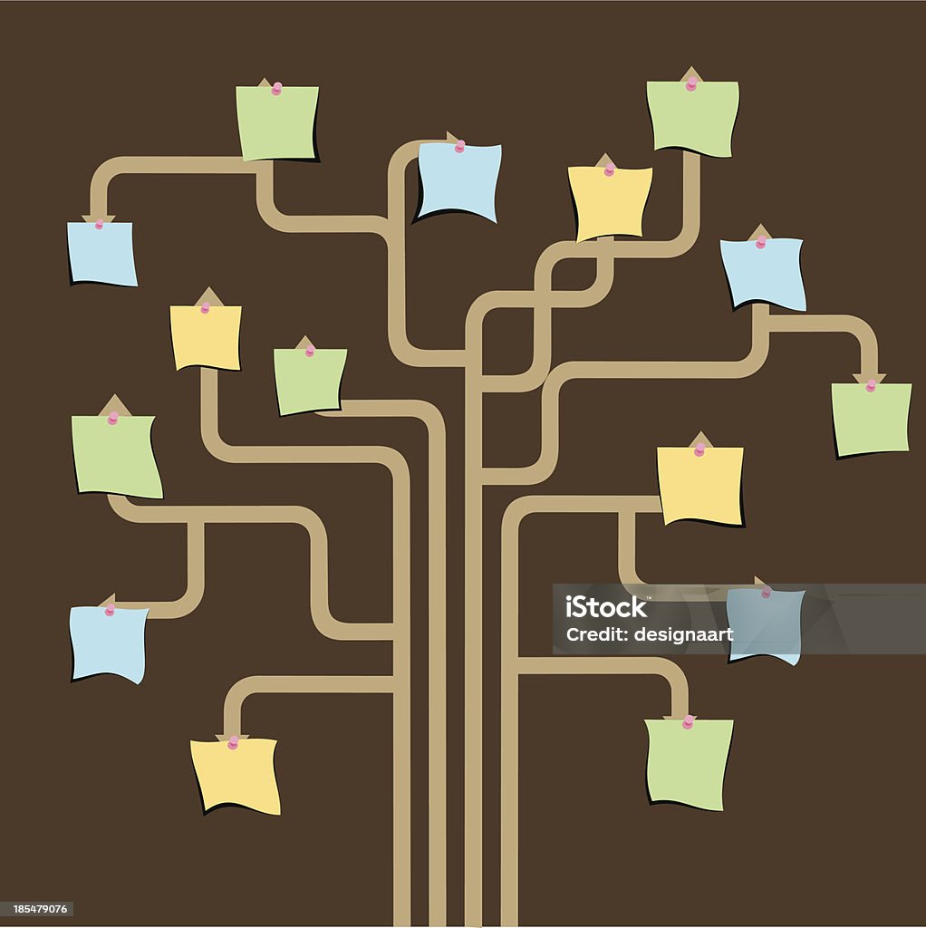 Note Tree Vector Blank Paper Note Tree Stock Illustration - Download Image Now - Art ...