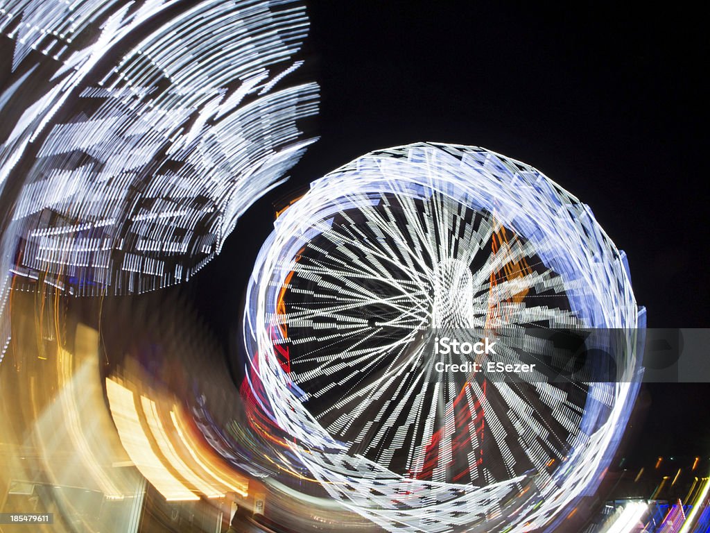 Roda-gigante abstrato à noite - Foto de stock de Abstrato royalty-free