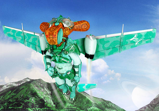 istock Aliens are a khaki-colored flying on the wings 185479895
