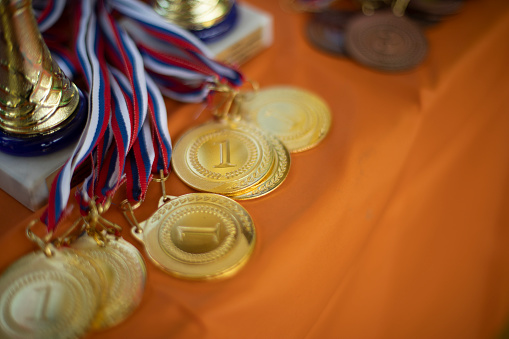 Medals at sporting event. Awards for sports in Russia. Tournament Details. Gifts to winners.