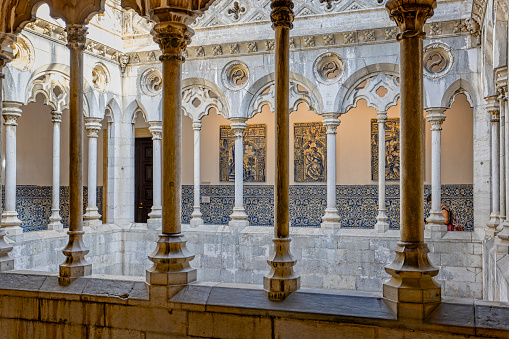 The courtyard inside the National Tile Museum in Lisbon, Portugal on 12 October 2023