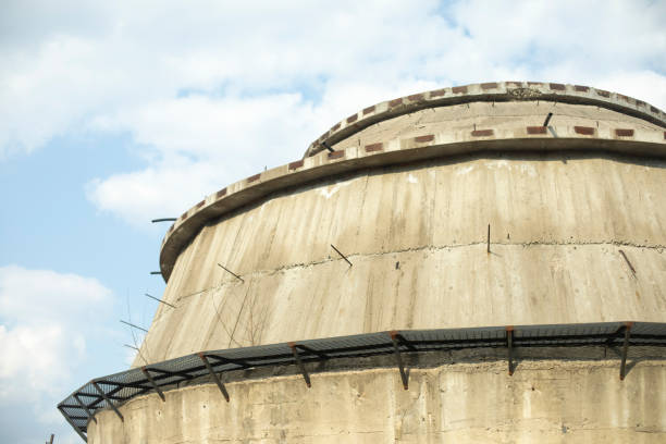 istock Concrete dome. Construction of dome. Creating planetarium. 1854839571