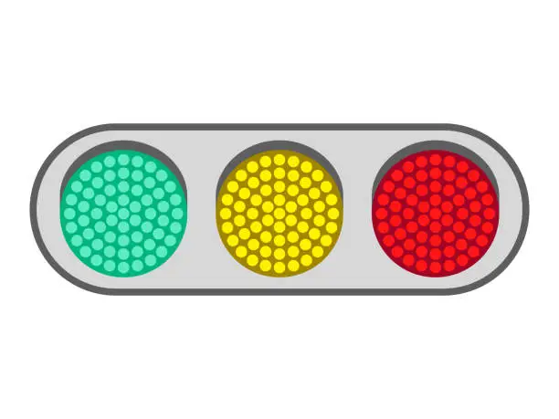 Vector illustration of The traffic light isolated on white background