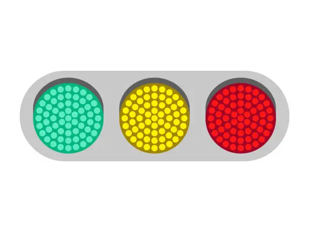 Vector illustration of The traffic light isolated on white background