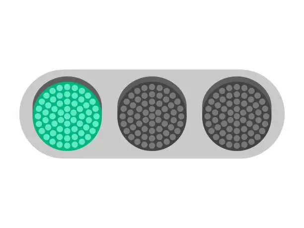 Vector illustration of The traffic light isolated on white background
