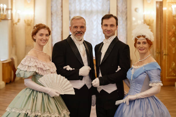istock People wearing historic costumes 1854862886
