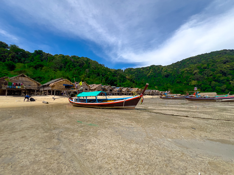 Landscape of Moken Village at Ko Lao Island Ranong Province Thailand