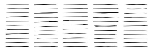 下線取り消し線落書き線セットベクトル図 - design imbalance brush stroke scribble点のイラスト素材／クリップアート素材／マンガ素材／アイコン素材