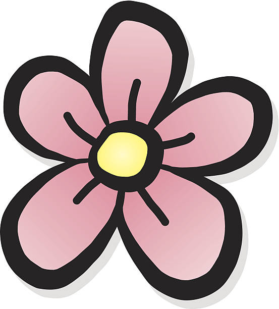 ilustrações, clipart, desenhos animados e ícones de flor de rosa dos - five petals