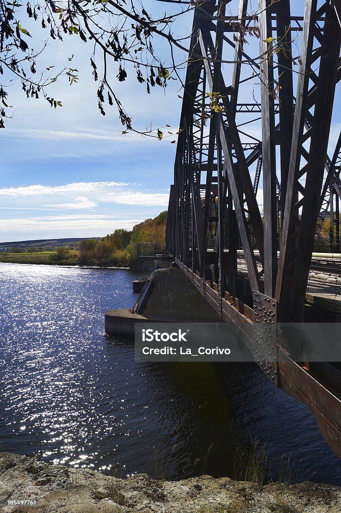 Metal ponte da ferrovia, Quebec, Canadá - Foto de stock de Antigo royalty-free