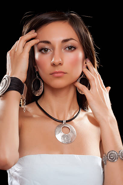 istock Portrait of a beautiful young brunette. Isolated 185498057