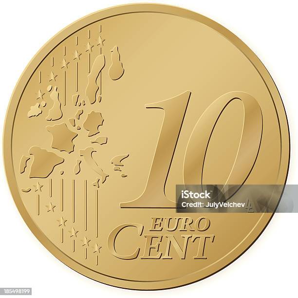 Ilustración de Diez Céntimos De Euro y más Vectores Libres de Derechos de Dinero - Dinero, Dorado - Color, Europa - Continente