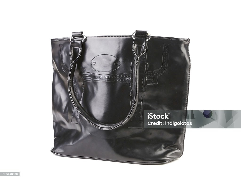 Nera donna borsa con manici. - Foto stock royalty-free di Accessorio personale