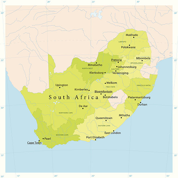 южная африка векторная карта - south africa map africa durban stock illustrations