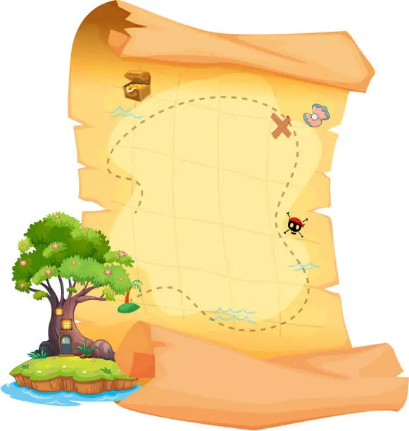 Treasure Map Scaled Imagens vetoriais e gráficos gratuitos de blank treasure map with scale ...
