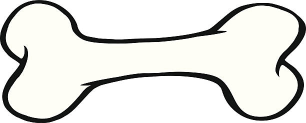 kreskówka, pies kości - kość stock illustrations