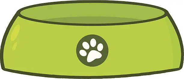 Vector illustration of Green Dog Bowl