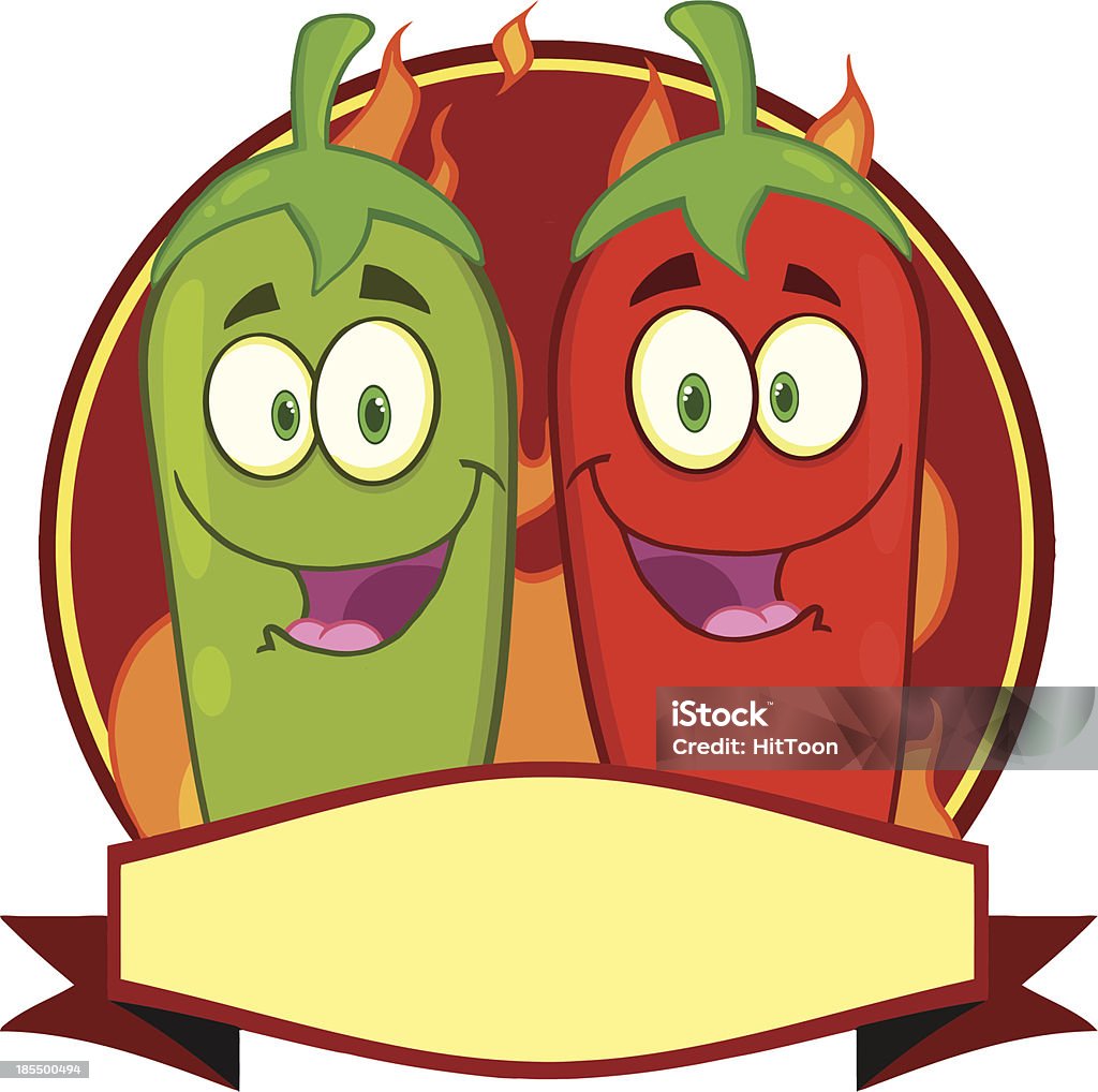 Mexican Chili Peppers Cartoon Mascot Label Similar Illustrations: Border - Frame stock vector