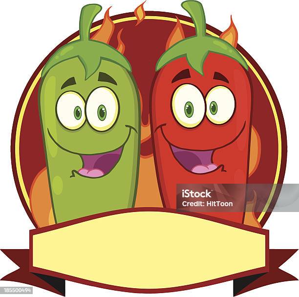 Mexican Chili Peppers Cartoon Mascot Label Stock Illustration - Download Image Now - Border - Frame, Cartoon, Characters