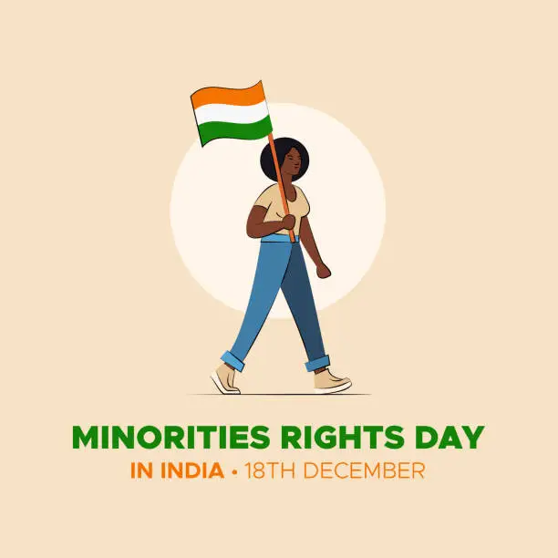 Vector illustration of Minorities Rights Day in India Poster Design