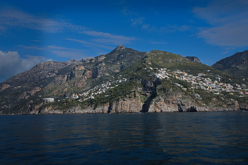 Road on the Amalfi Coast with viaduct. Gulf of Naples, Italy. Sorrento, Amalfi, Minori, Mainori, Marmorata