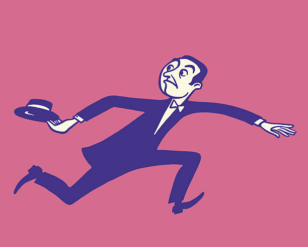 Businessman Running Businessman Running retro salesman stock illustrations