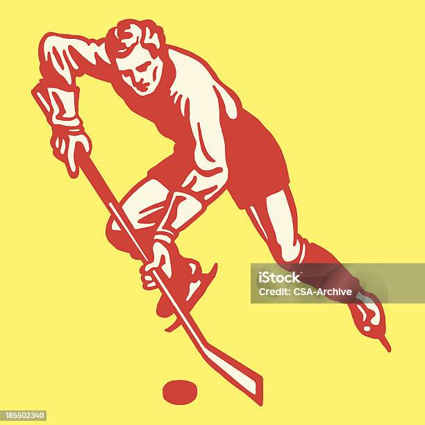 Hockey Player 복고풍에 대한 스톡 벡터 아트 및 기타 이미지 - 복고풍, 고풍스런, 아이스 하키