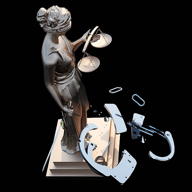 istock Lady of Justice & handcuffs 185505178