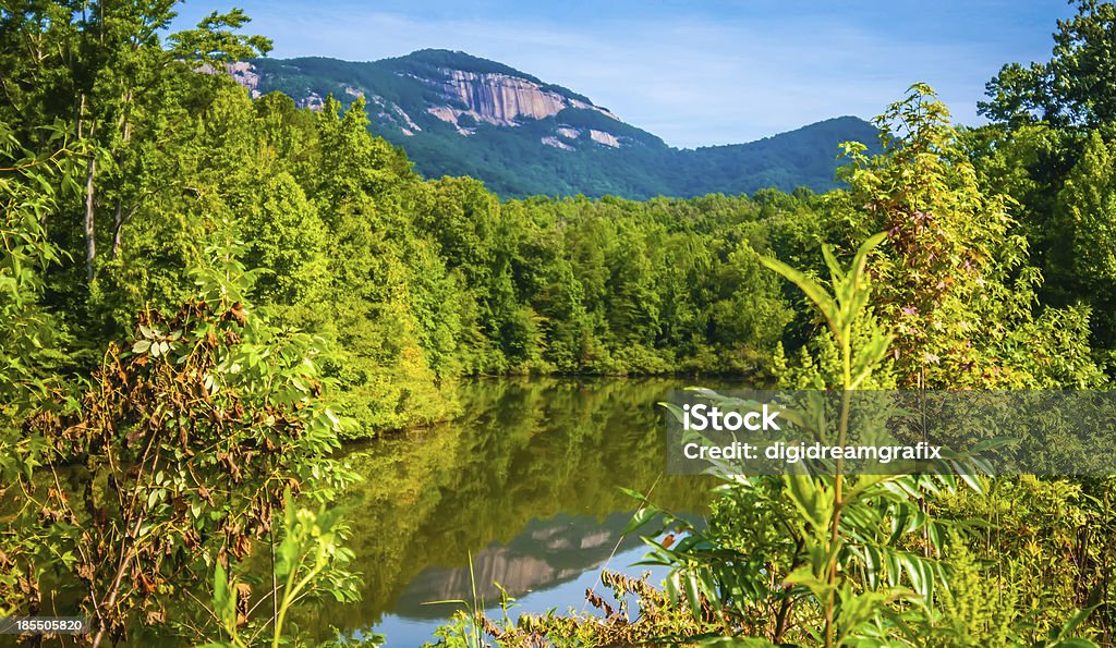 table top mountain with reflections in a lake nature around upstate south carolina at lake jocassee gorge mountains Appalachia Stock Photo