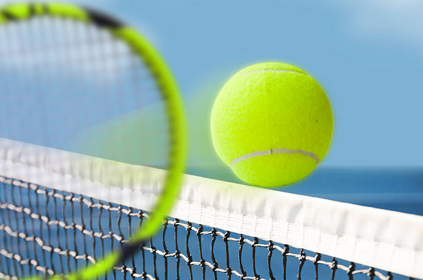 istock Tennis Ball over Net 185506213