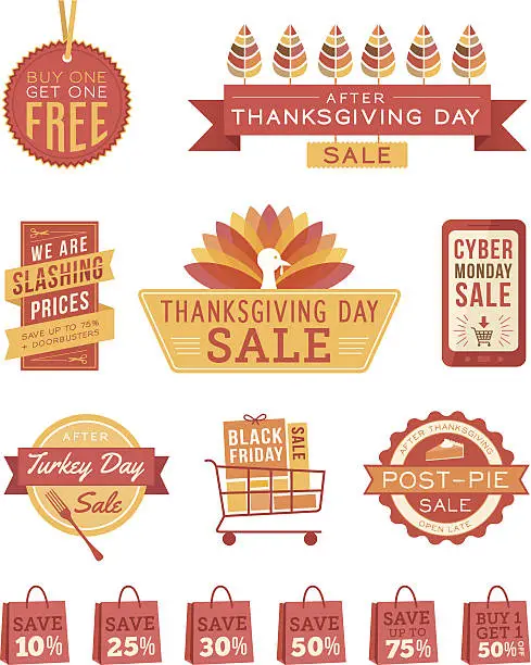 Vector illustration of Thanksgiving Sale Banners